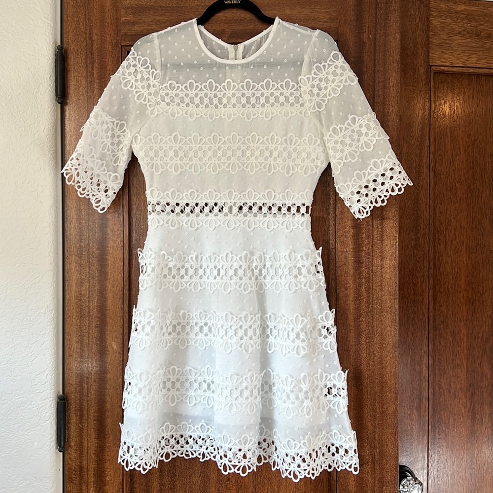 White Crochet Embroidered Dress (Red Dress Boutique)